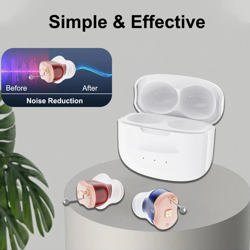 F20D1 Invisible In-Ear Digital Hearing Aid 16-Channel Elderly Noise Reduction Hearing Amplifier (1 Pair) - 2
