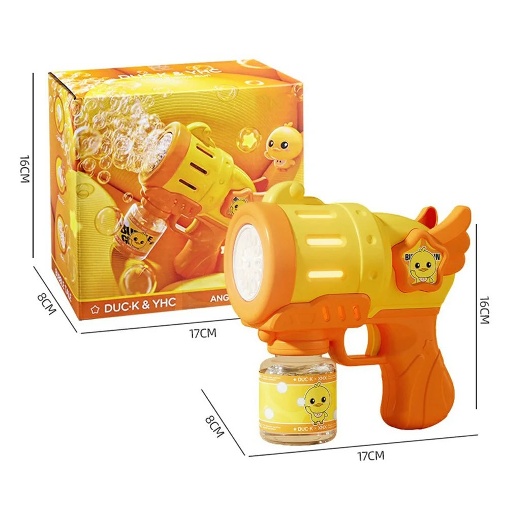 333-18 Bubble Machine Toy Electric Handheld Automatic Multi-Hole Bubble Gun for Kids - Yellow - 7