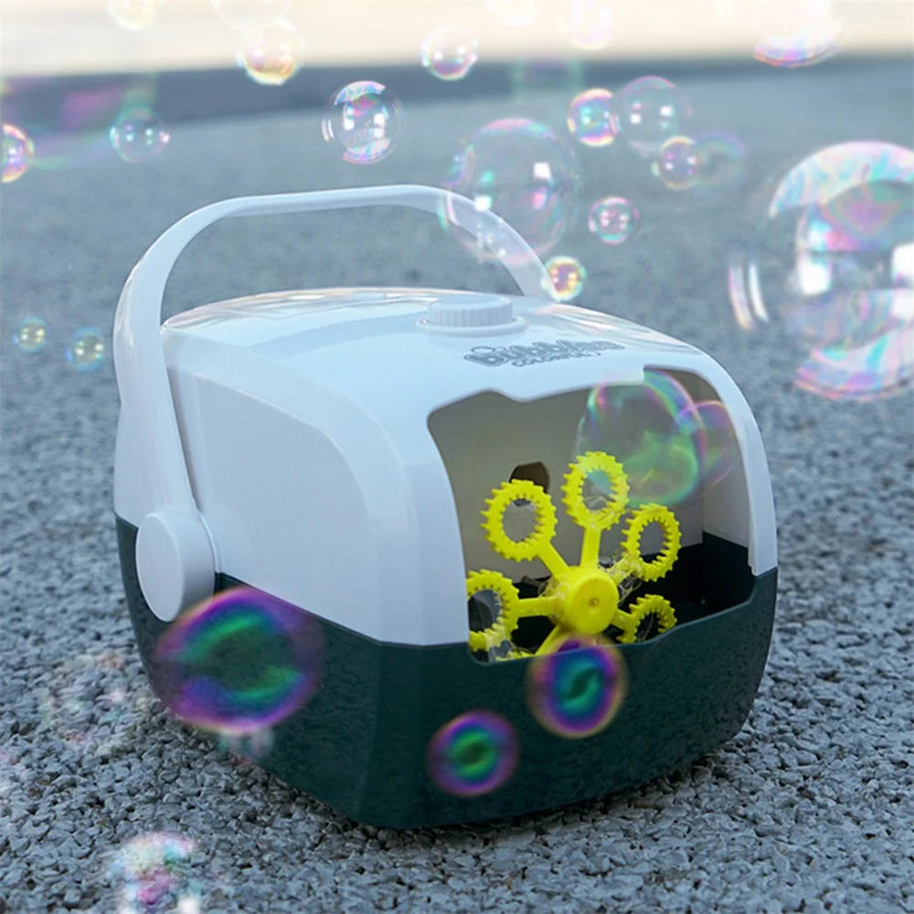 V08 Bubble Machine Automatic Bubble Blower Bubble Maker 3000+ Bubbles Per Minute Toddler Toy (Built-in Battery) - Blue / White - 6