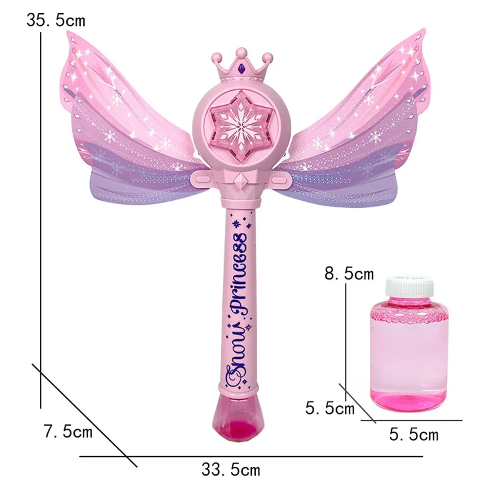 Princess Magic Wand Bubble Machine Kids Girls Soap Bubbles Generator Toy - 6