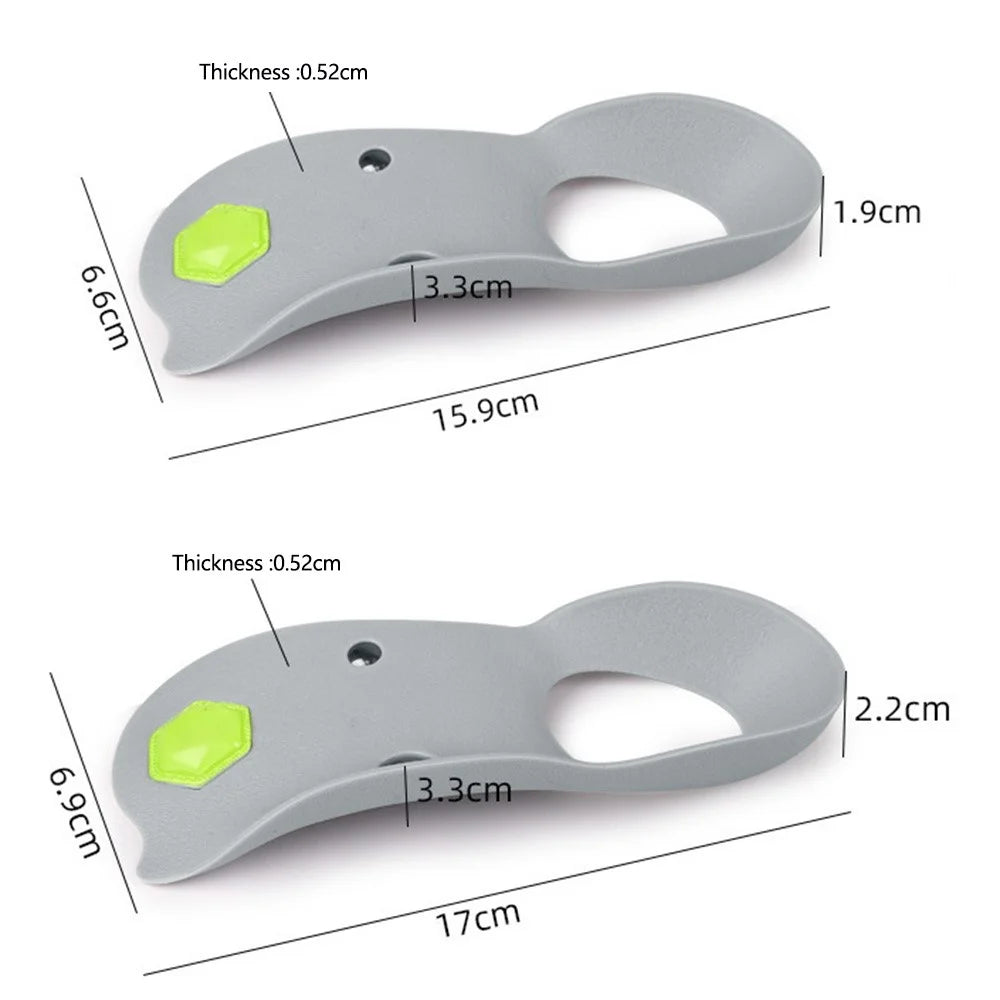 039 1 Pair Size L Magnetic Arch Support Insoles Half Length TPR Shock Absorbing Orthotic Insert Pad - Grey - 7