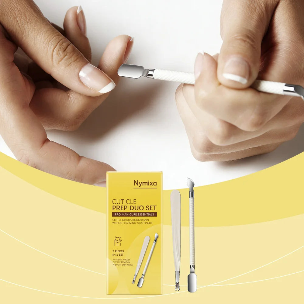 NYMIXA 2Pcs Cuticle Care Set Dead Skin Remover Nail Cuticle Fork Pusher for Manicure Pedicure - 1 Set - 2