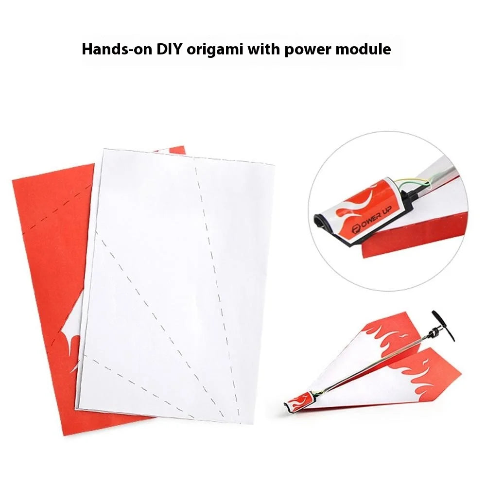 DIY Electric Paper Airplane Kids Toy Motorized Folding Airplane Model with Propeller - 3