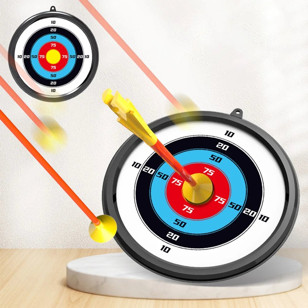 DF760DF759B Bow and Arrow Toy LED Light Up Archery Toys with Suction Cups Arrows Outdoor Indoor Shooting Games Toys - Black / Blue - 3