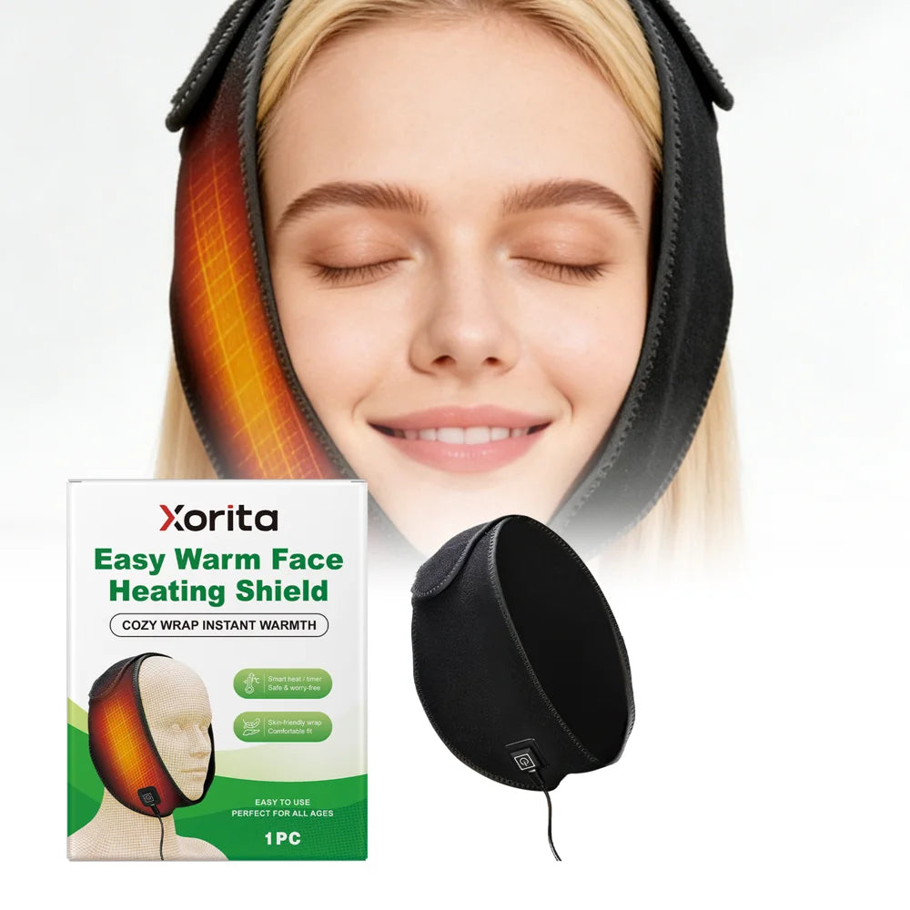 XORITA Easy Warm Face Heating Shield Neoprene Electric Heated Face Warmer Wrap - Black - 2