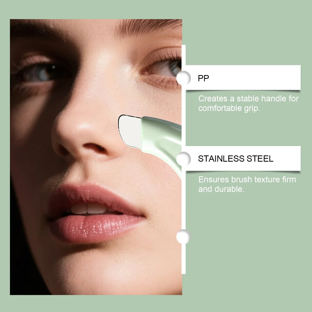 TORVIKX Blackhead Remover Tool Stainless Steel Blade Portable Facial Pore Cleaning Scraper - Mint Green - 3