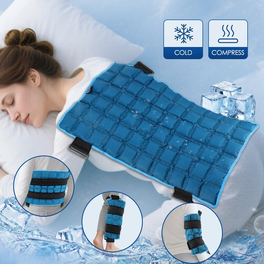 102396 58cm x 35cm Self-Absorbing Polymer Resin Cold Hot Therapy Compress Pad for Back Shoulder Waist Pain Relief - Blue - 2