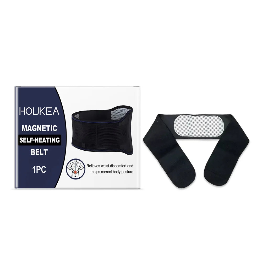 HOUKEA Self-Heating Waist Support Belt Adjustable Magnetic Therapy Lumbar Brace for Daily Relief - 1