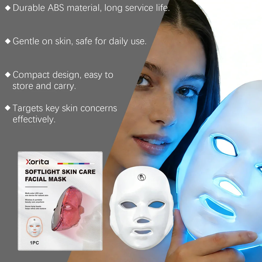 XORITA Multi-color LED Light Therapy Face Mask Beauty Treatment Portable Wireless Skin Care Device - 1 Piece - 3