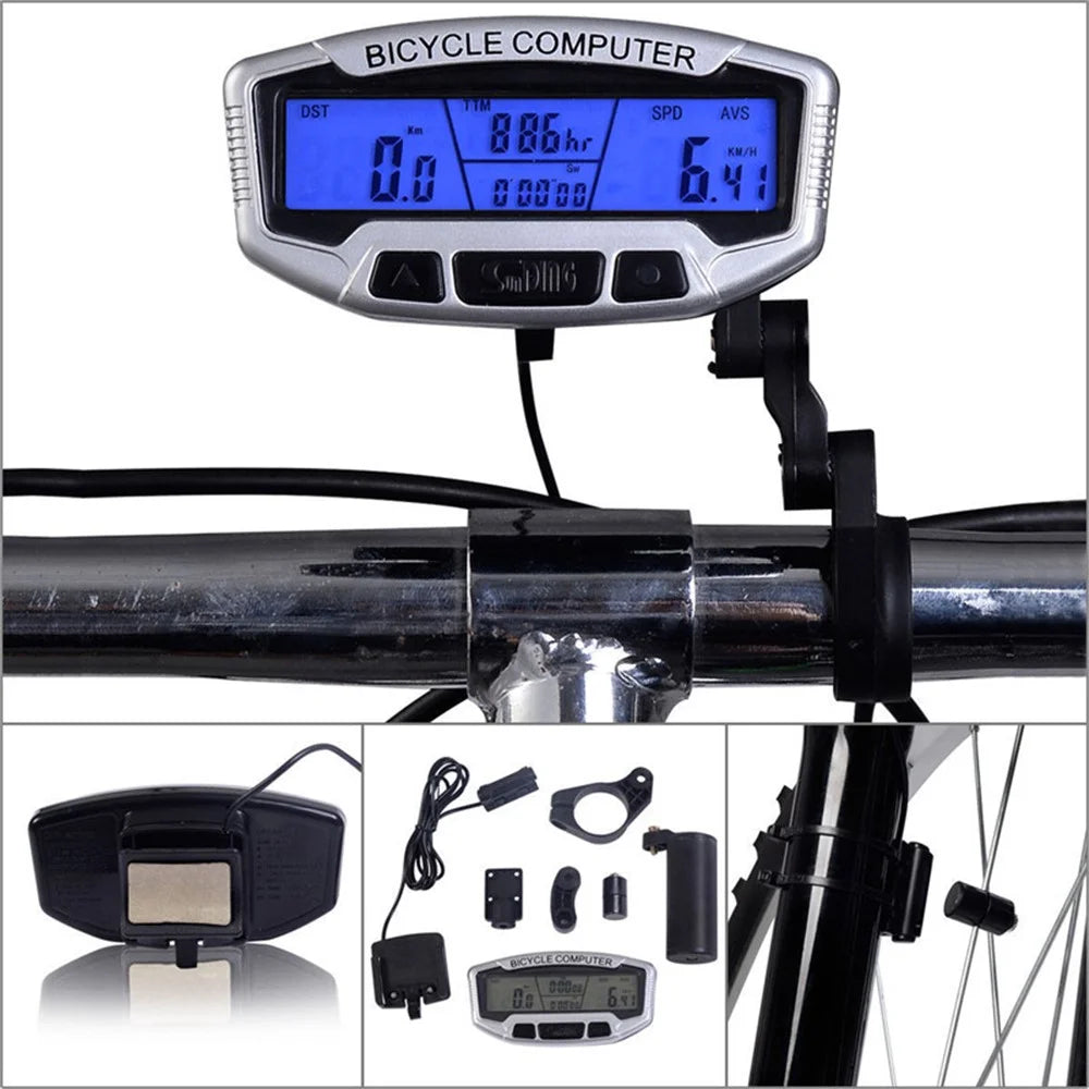 SUNDING SD-558A Wired Waterproof LCD Bicycle Bike Computer Odometer - 2