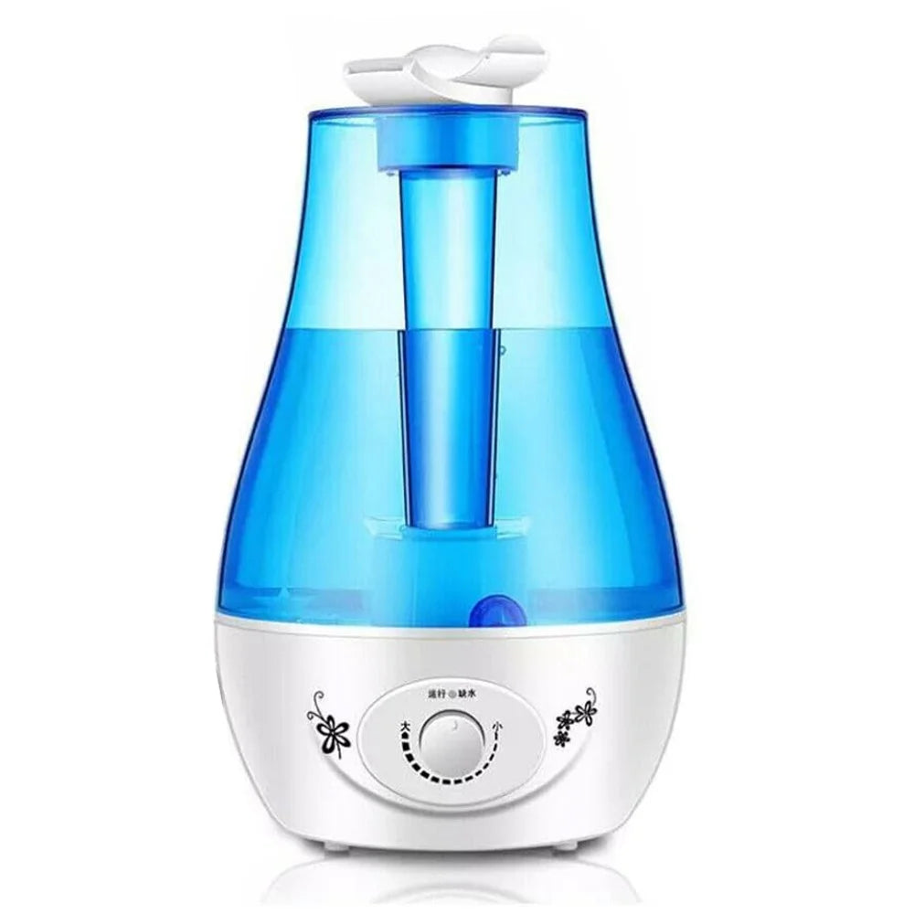 3L Double Nozzle Ultrasonic Air Humidifier Mist Diffuser with LED Night Light - EU Plug - 2