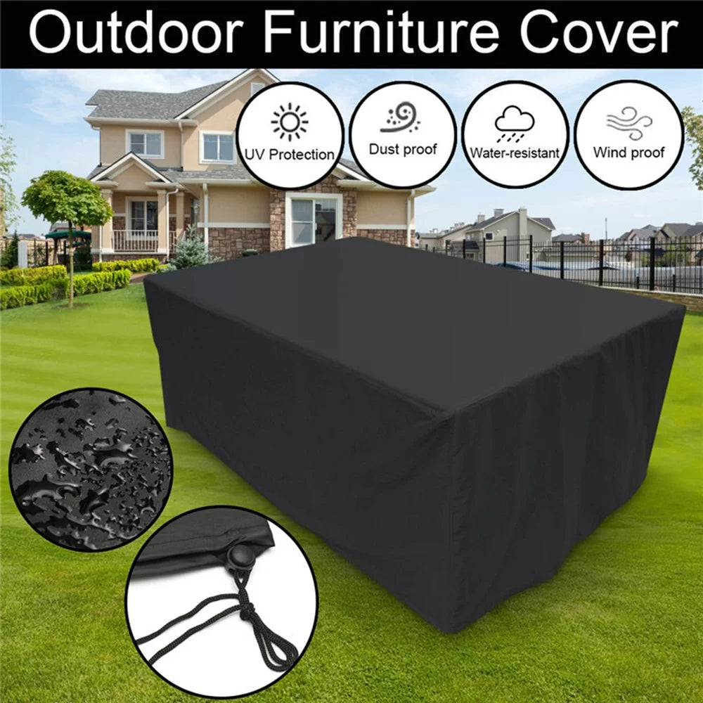 420D Oxford Fabric Outdoor Furniture Cover Anti-UV Waterproof Patio Cover for Table and Chair - 120x120x74cm - 2
