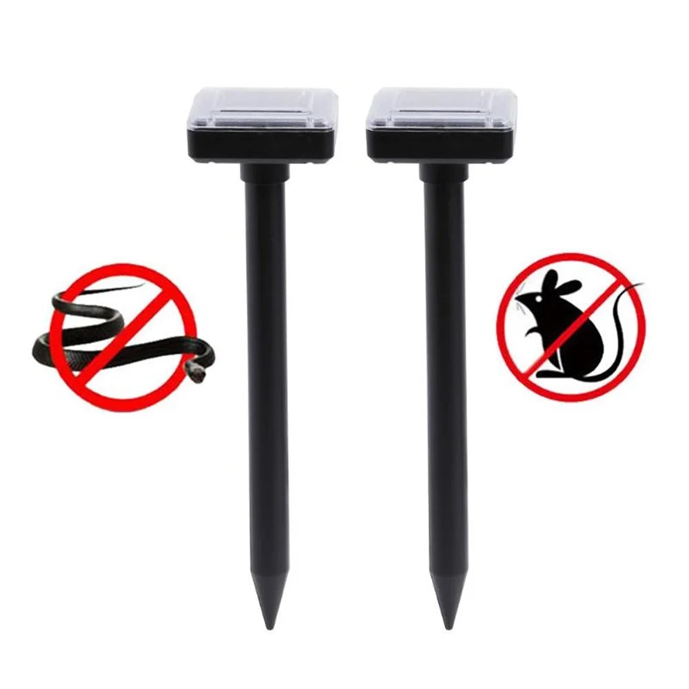 2PCS Solar Powered Ultrasonic Rat Mice Cat Dog Repeller Garden Deterrent Pest Control - 1