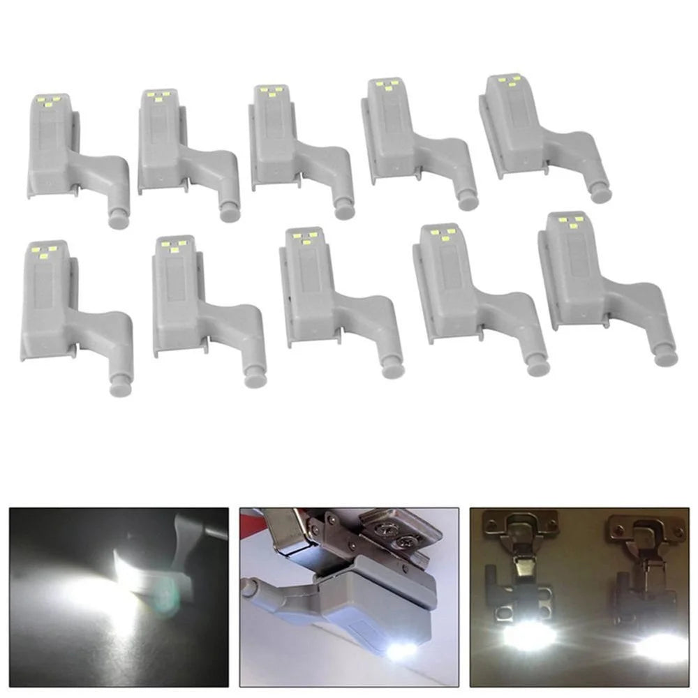 10Pcs/Pack Home Room Cabinet Wardrobe General LED Hinge Lamp LED Light - White - 1