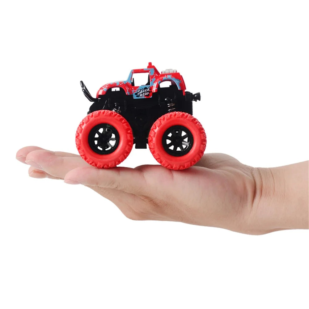 9cm Little Jeep Off-Road Vehicle Strong Four Big Wheel Inertia Scale Friction Power Car Boy Toy Gift - Random - 3