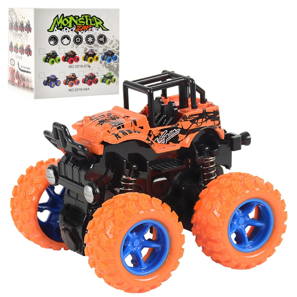 9cm Little Jeep Off-Road Vehicle Strong Four Big Wheel Inertia Scale Friction Power Car Boy Toy Gift - Random - 7
