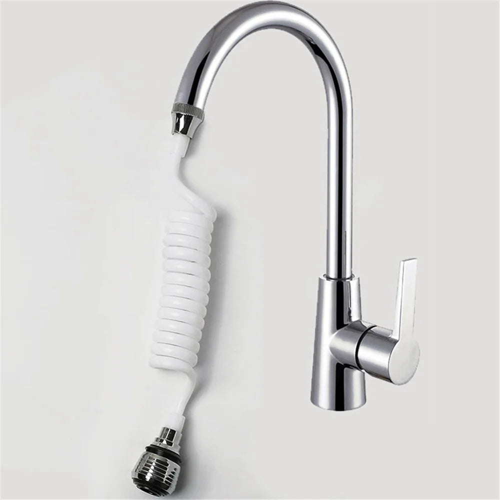 Long Hose Shrinkable Home Kitchen Faucet Splash Head Extension Extender - 2