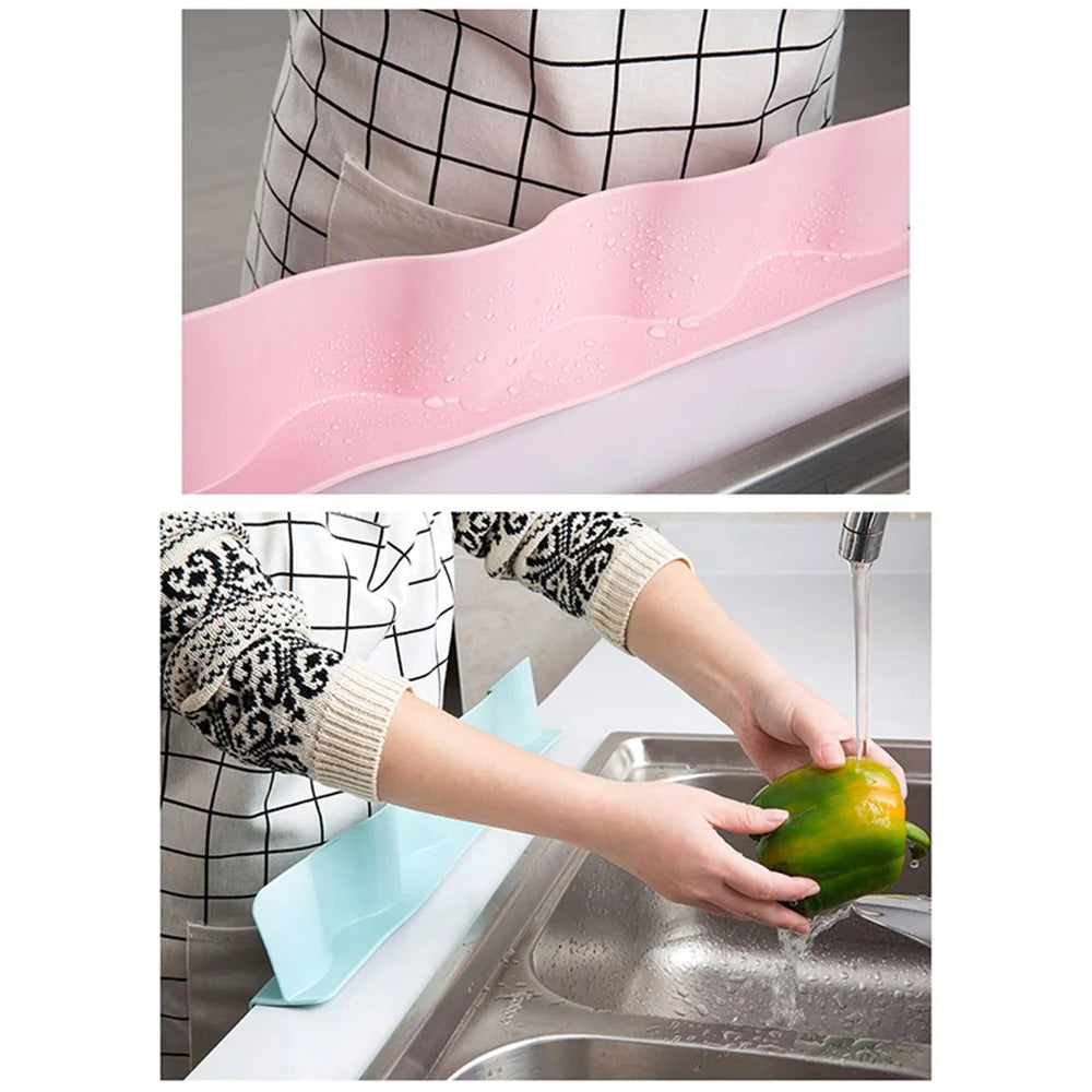 Water Splash Guard Baffle Board Sucker Wash Basin Sink Board Kitchen Gadget - Pink - 4