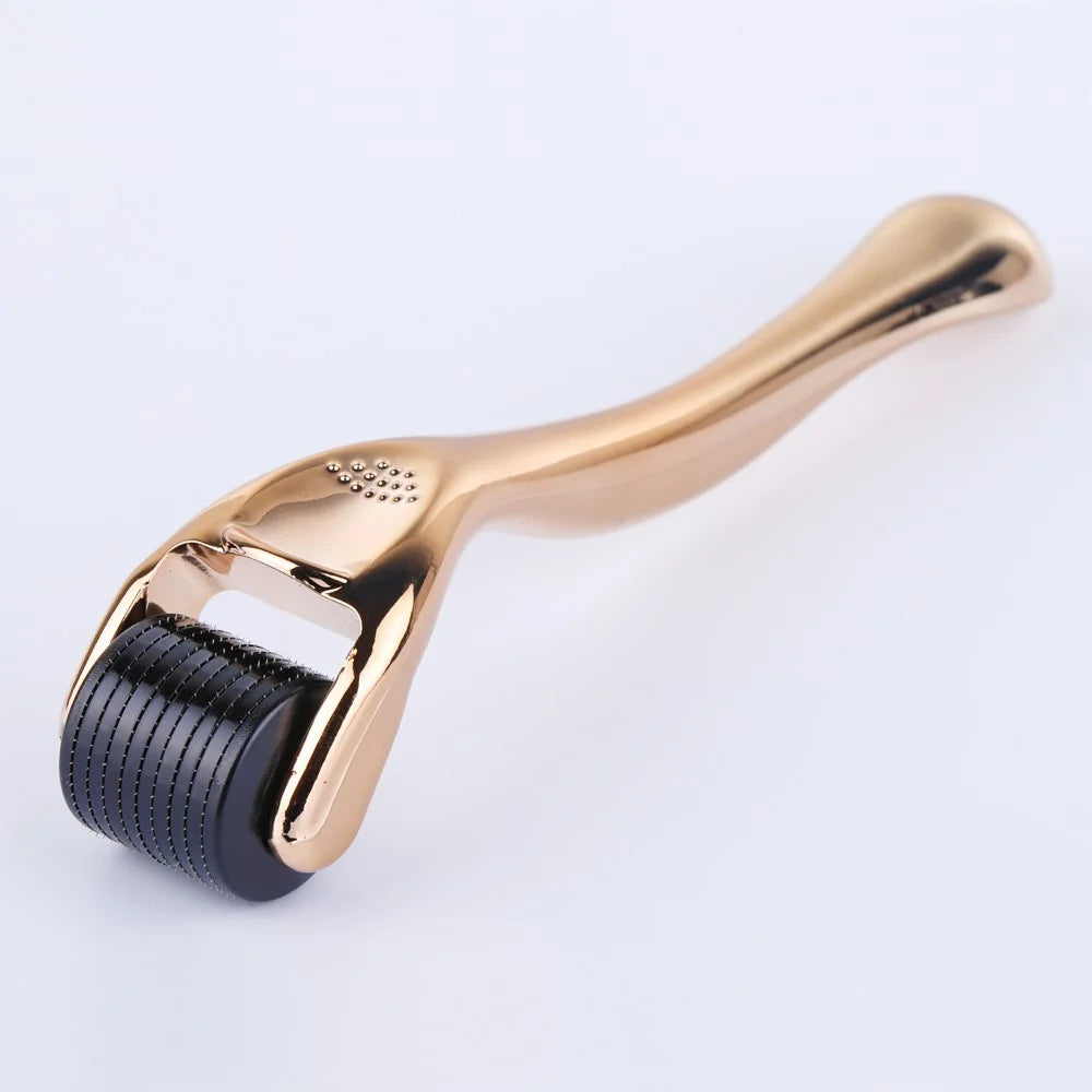 540 Micro Needles Titanium Microneedle Derma Roller Needle Skin Care for Facial Wrinkles Hair Loss Stretch Marks - Golden/0.2mm - 1