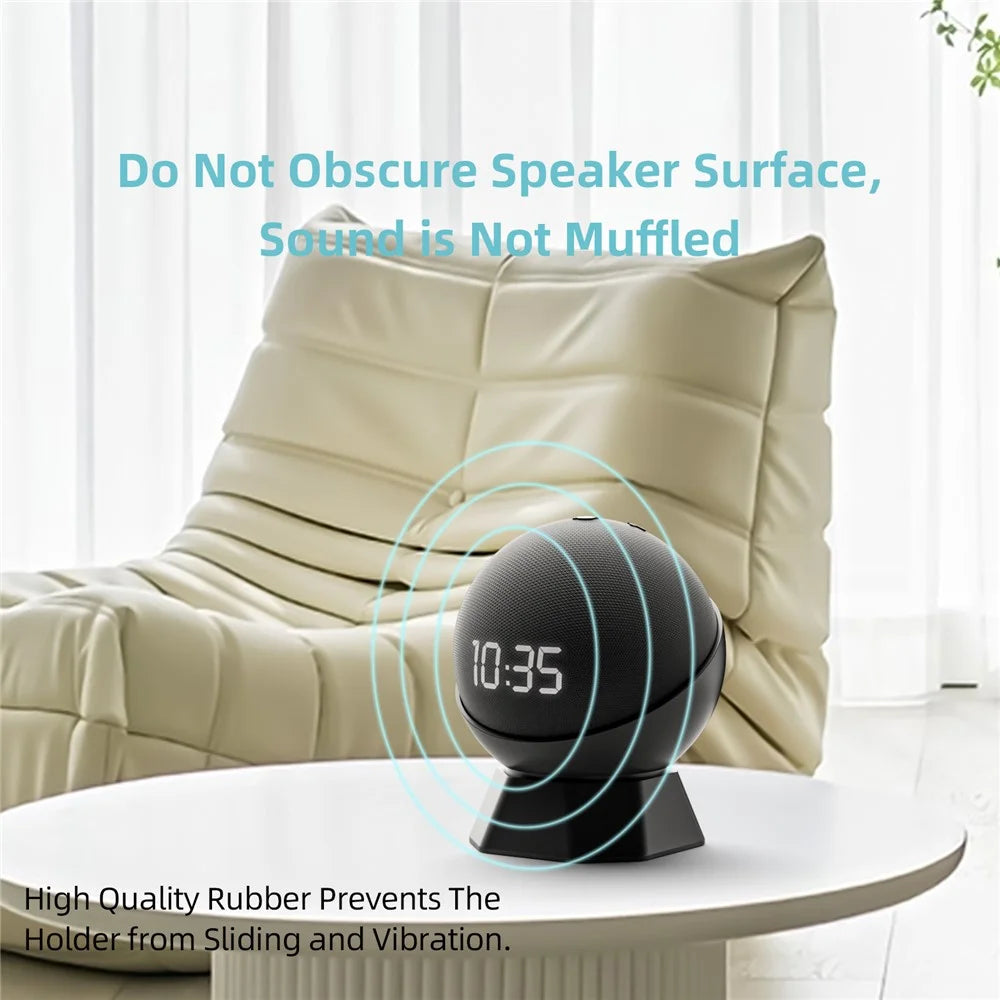 For Amazon Echo Dot (5th Gen) / (4th Gen) Smart Speaker Desktop Stand Anti-Slip Speaker Holder - Black - 2