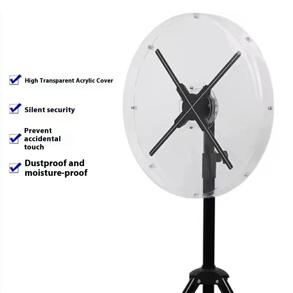 3D Holographic Projection Advertising Machine Protective Cover Transparent Acrylic for 42cm Fan - 2