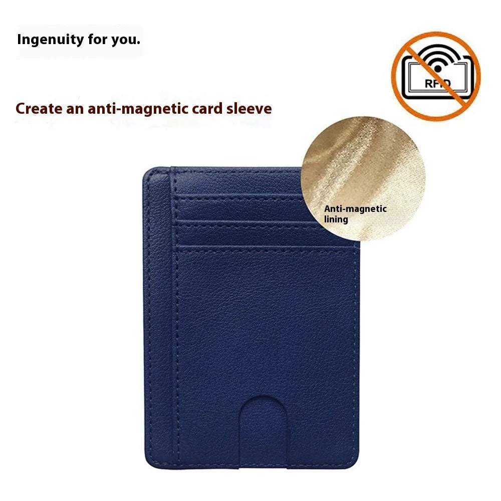Card Holder RFID Blocking Leather Ultra Slim Wallet Credit Card Case Card Protector - Red - 4