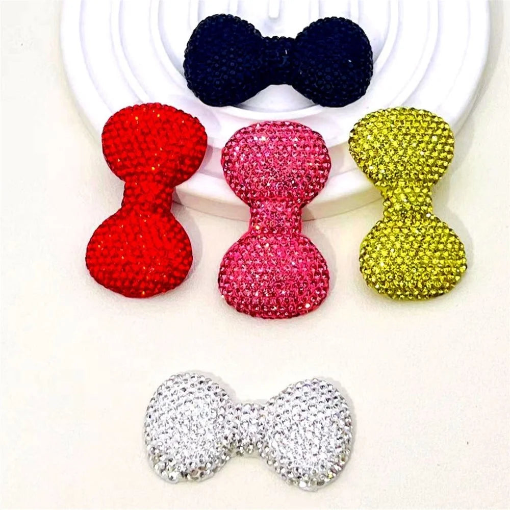 40x22mm DIY Phone Case Charms Rhinestone Decorated Clay Bowknot Ornament Accessory - Pink - 5