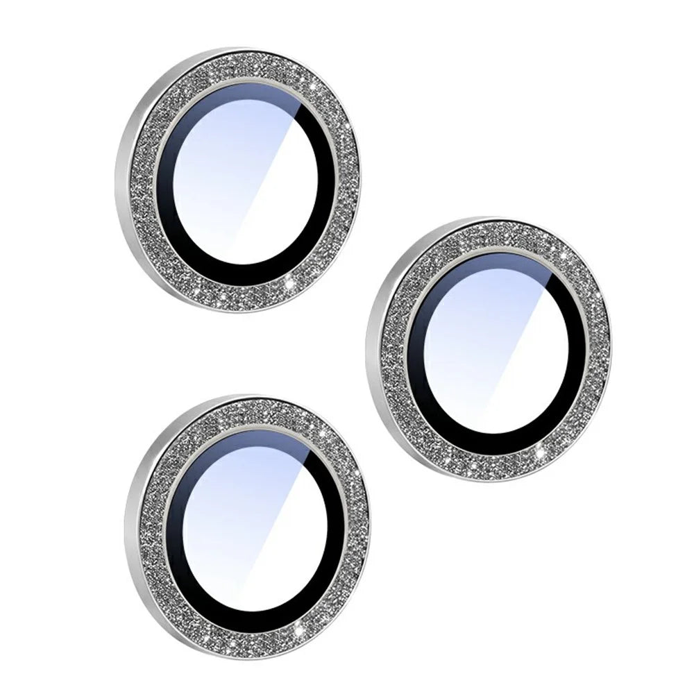 For iPhone 13 Pro / 13 Pro Max Camera Lens Protector Glitter Decor Metal Frame Lens Film with Installation Tool - 2