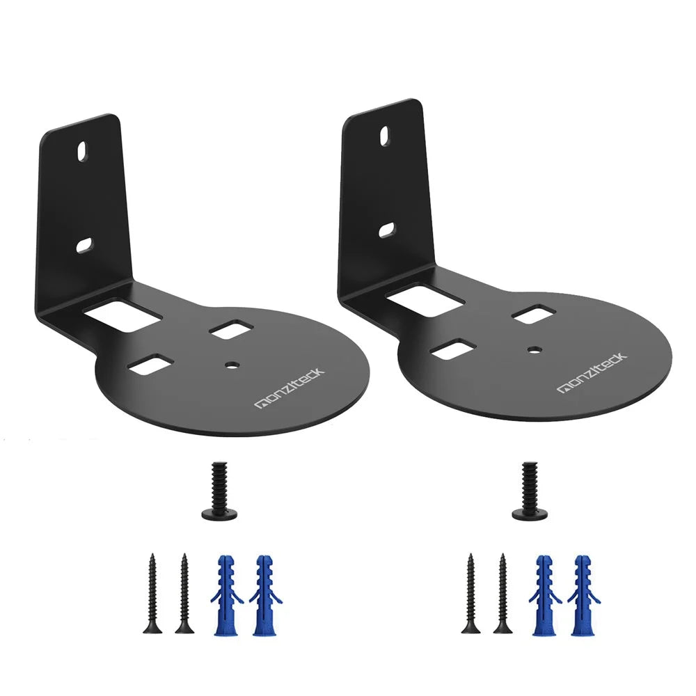 2Pcs for Sonos Era 100 Metal Wall Mount Bracket Space Saving Speaker Holder - Black - 7