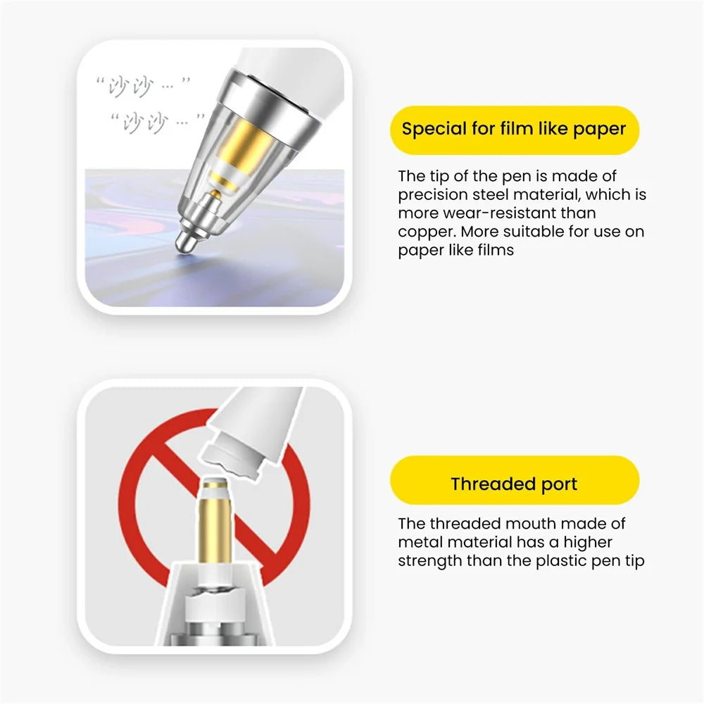 AHASTYLE WG155 Wear Resistant Tips for Apple Pencil Pro / Pencil (USB-C) / 2nd / 1st Generation Replacement Nibs - 5
