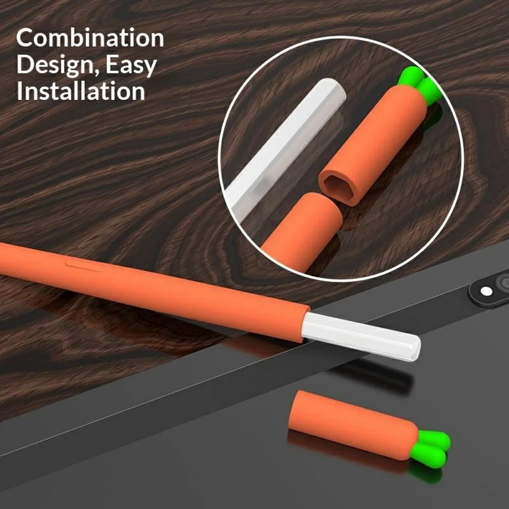 LOVE MEI For Samsung Galaxy Tab S11 / S11 Ultra S Pen Sleeve Carrot-Shaped Stylus Protective Case - Orange - 3