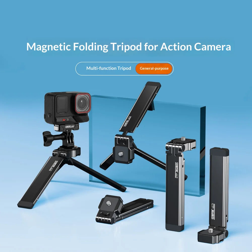 STARTRC Pocket Magnetic Tripod with 1/4 Screw for Action Camera Aluminum Alloy Foldable Stand - 2