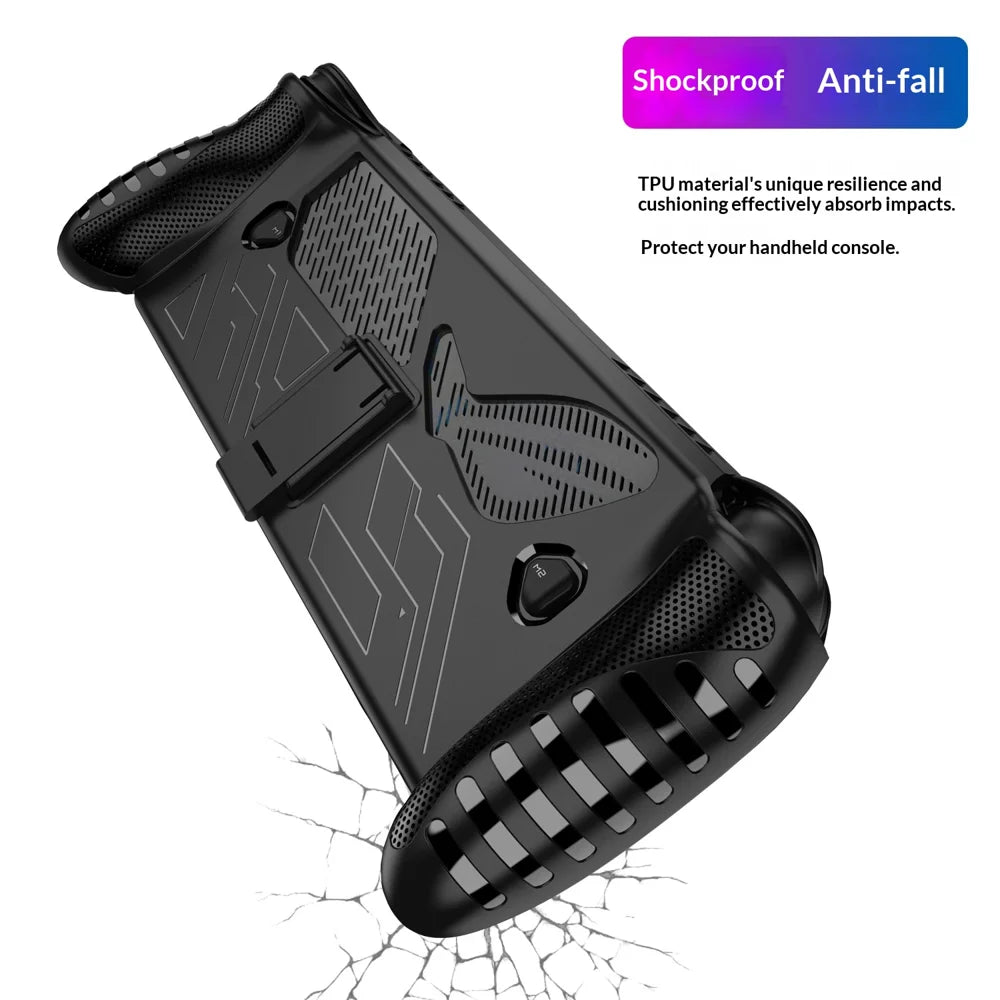 For Asus ROG Xbox Ally X (2025)/Ally (2025) Handheld Console Anti-Slip TPU Case Protective Cover Built-in Stand - Black - 5