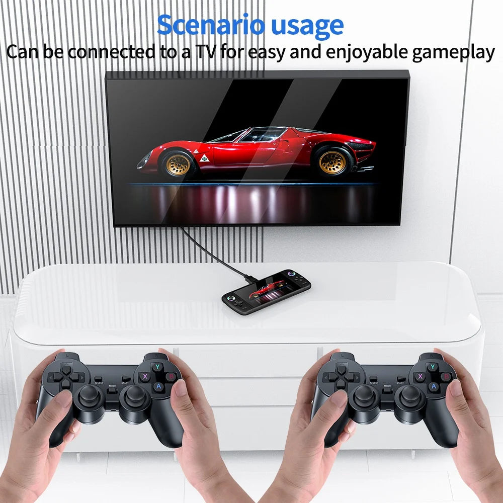 M27 7 Inch IPS Screen Handheld Game Console HD Output 20000+ Classic Games RGB Lighting Gamepad, with 64GB TF Card - 6