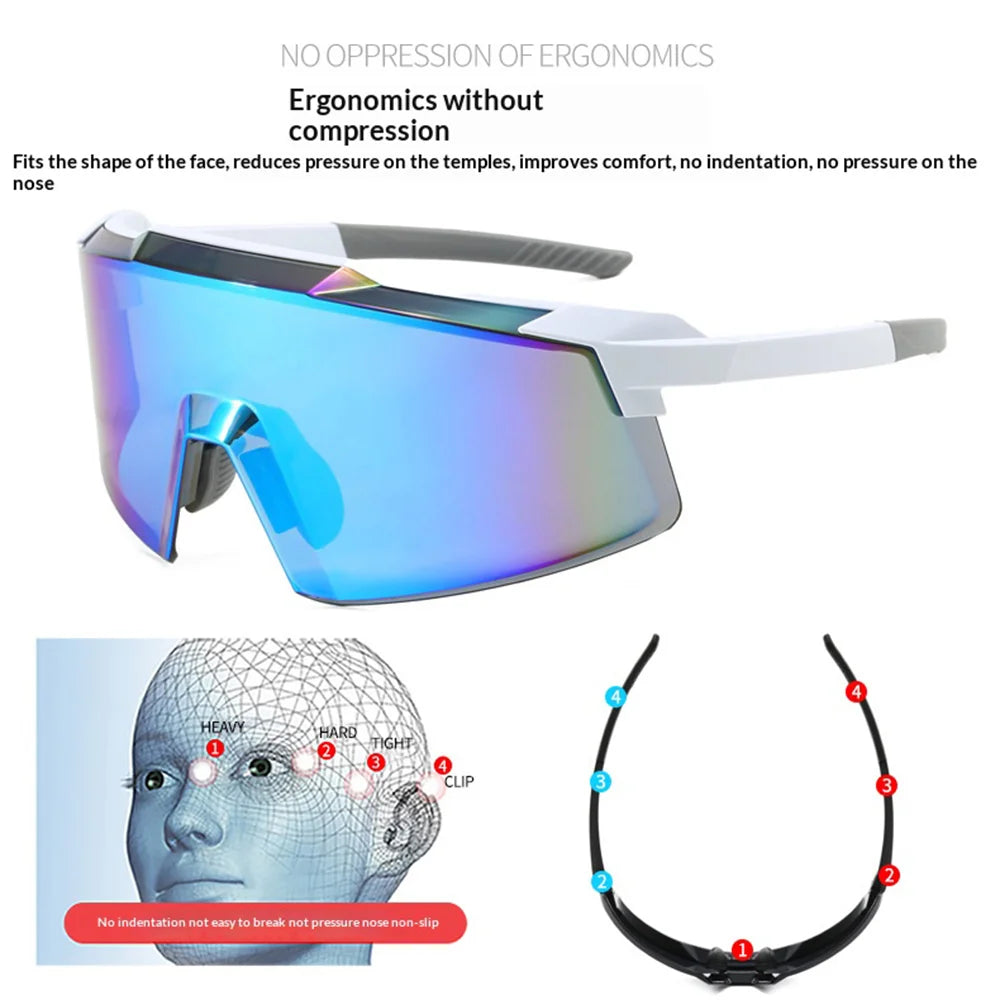 8699 Semi-rimless Frame Sports Sunglasses for Cycling Driving UV400 Protection Windproof Outdoor Eyewear - Black Frame Grey Lens - 6