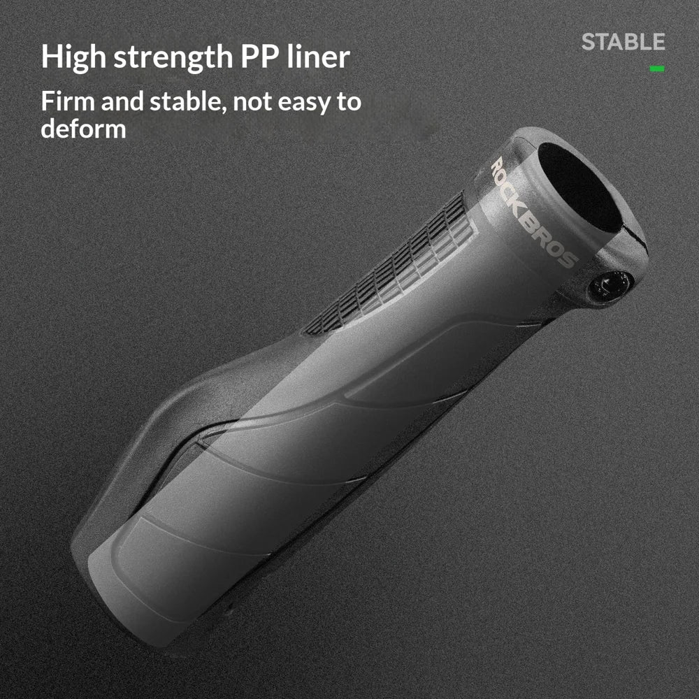 ROCKBROS G326PL Bike Handlebar Grips Shock Absorbing Lock-On Handle Grips for Mountain Road Bicycle - Black - 5