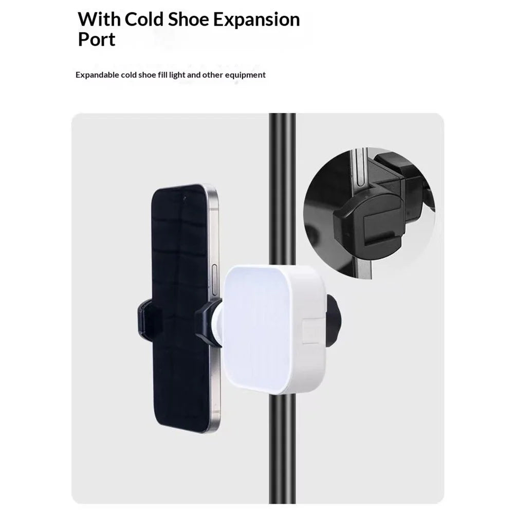 YUNTENG VCT-207 Phone Clip Mount with 17mm Ball Head Extension Clip Phone Holder Mount for Selfie Stick Tripod Stand - Black - 4