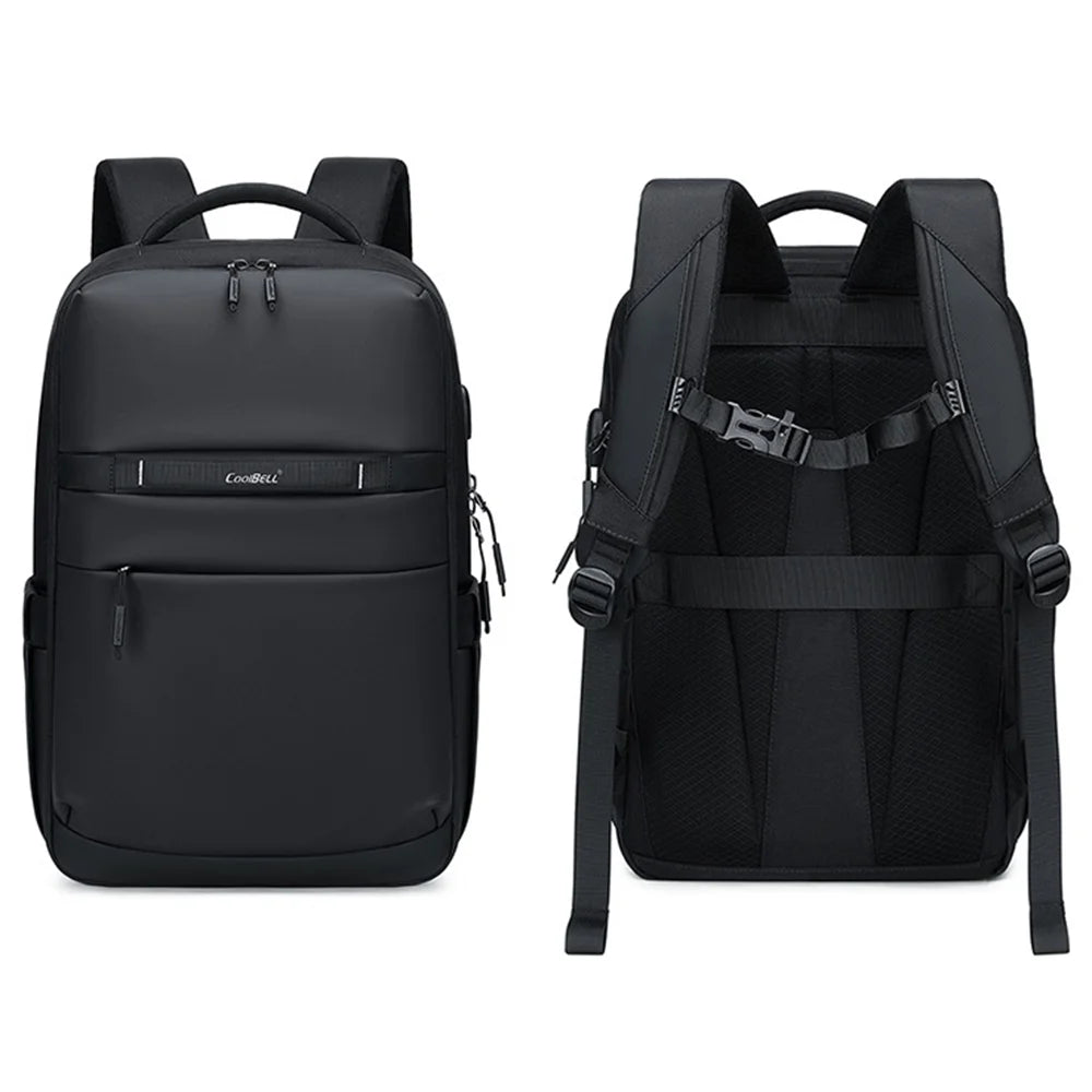 COOLBELL 8316 Travel Backpack 23L Waterproof Shoulder Bag with External USB Port for 15.6 inch Laptop - Black - 2
