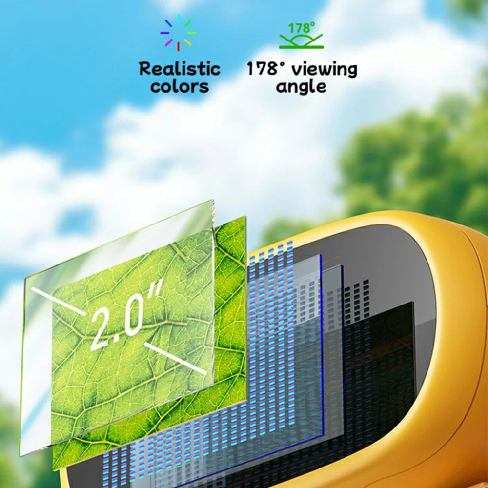 387 2 in 1 1000X Microscope 10X Telescope 2.0 Inch IPS Screen 1080P Camera Kids Science Toy - Yellow - 4