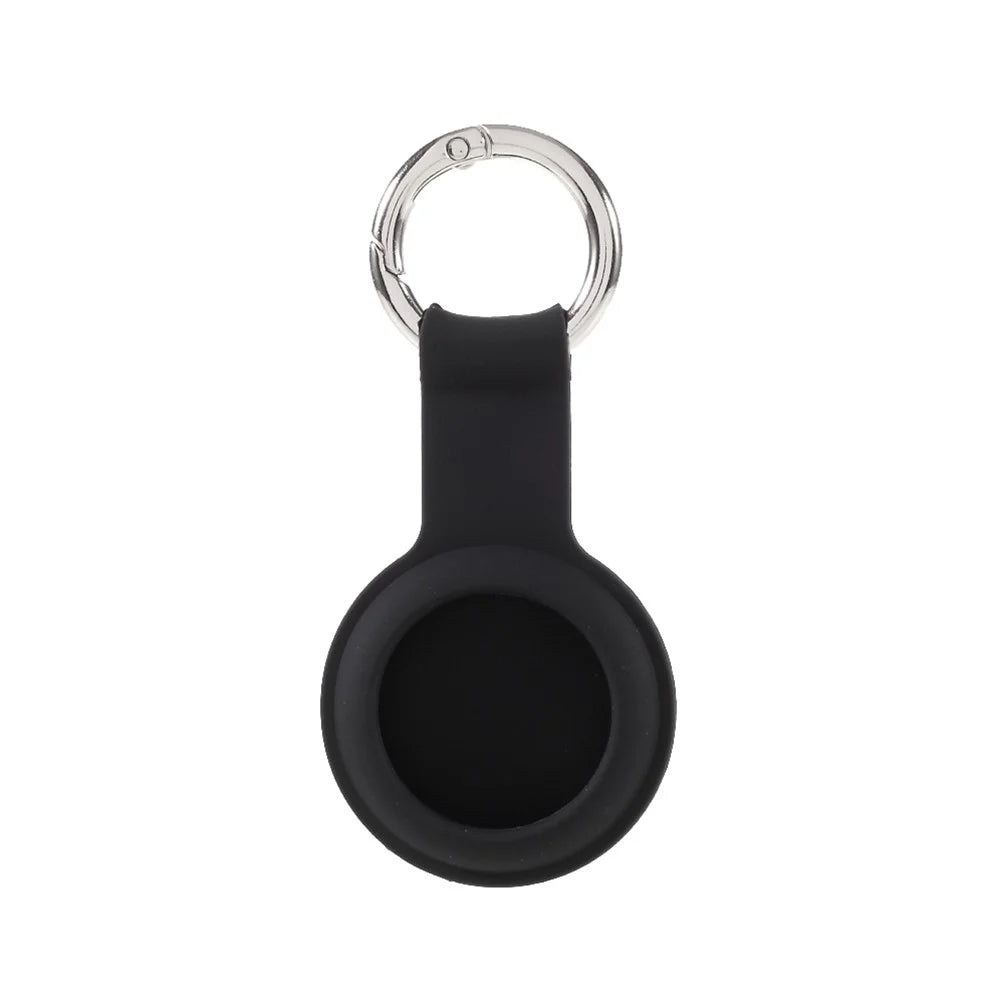 Soft Silicone Integrated Full Protective Case for AirTags Cover - Black - 1
