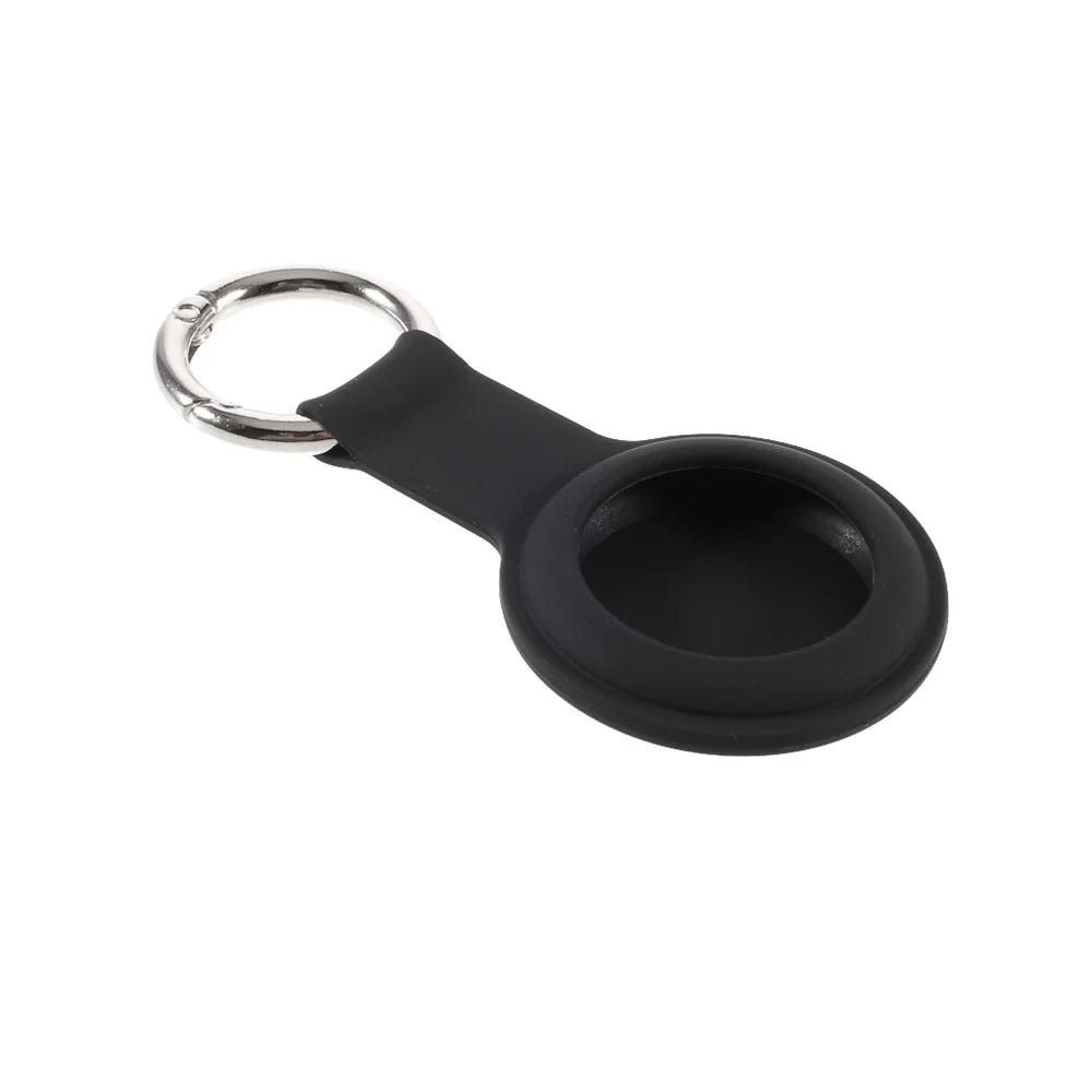 Soft Silicone Integrated Full Protective Case for AirTags Cover - Black - 2
