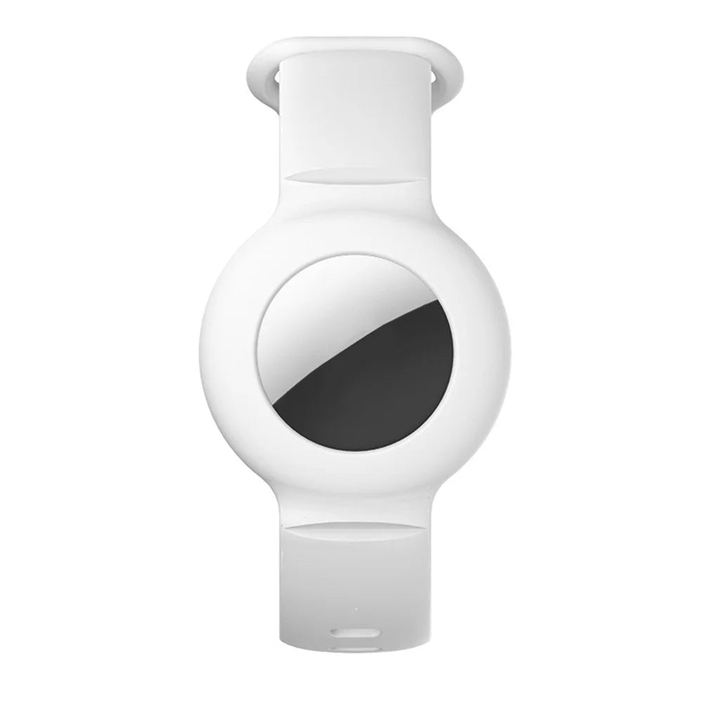 Soft Silicone Wristband Protective Case Cover Holder Bracelet for Apple AirTag - White - 2