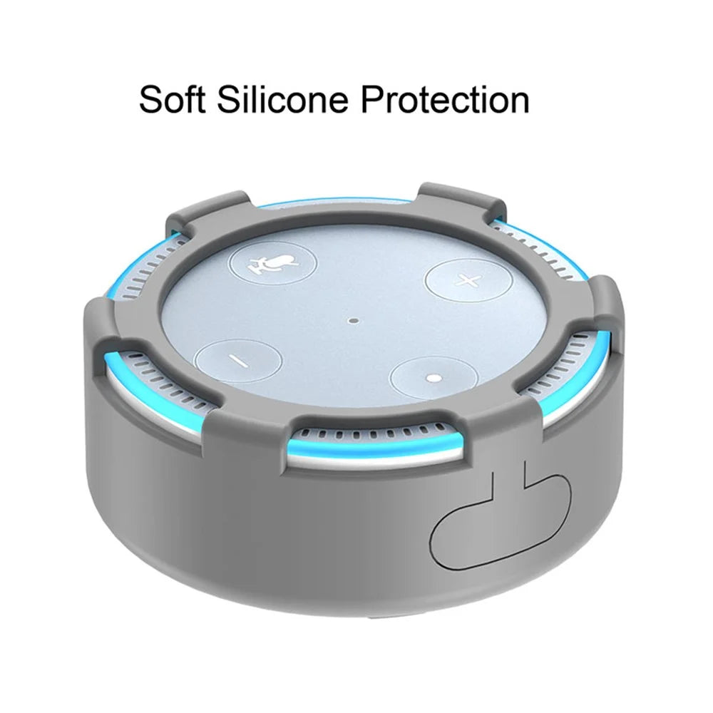 For Amazon Echo Dot 2 Silicone Cover Speaker Anti-slip Dust-proof Case - Grey - 1