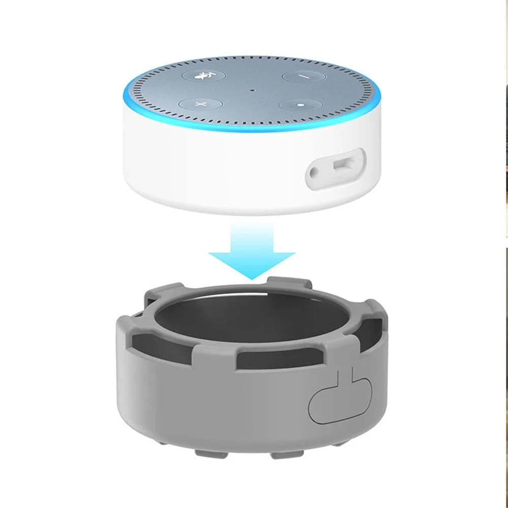 For Amazon Echo Dot 2 Silicone Cover Speaker Anti-slip Dust-proof Case - Grey - 2