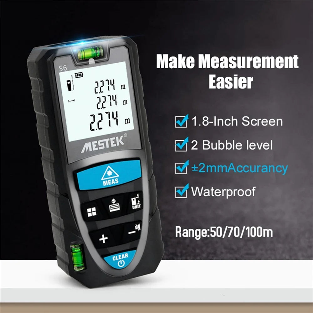 MESTEK S6 Distance Meter Laser Measure Meter 100m/328ft Distance Portable Digital Measure Tool for Distance, Area and Volume - 3