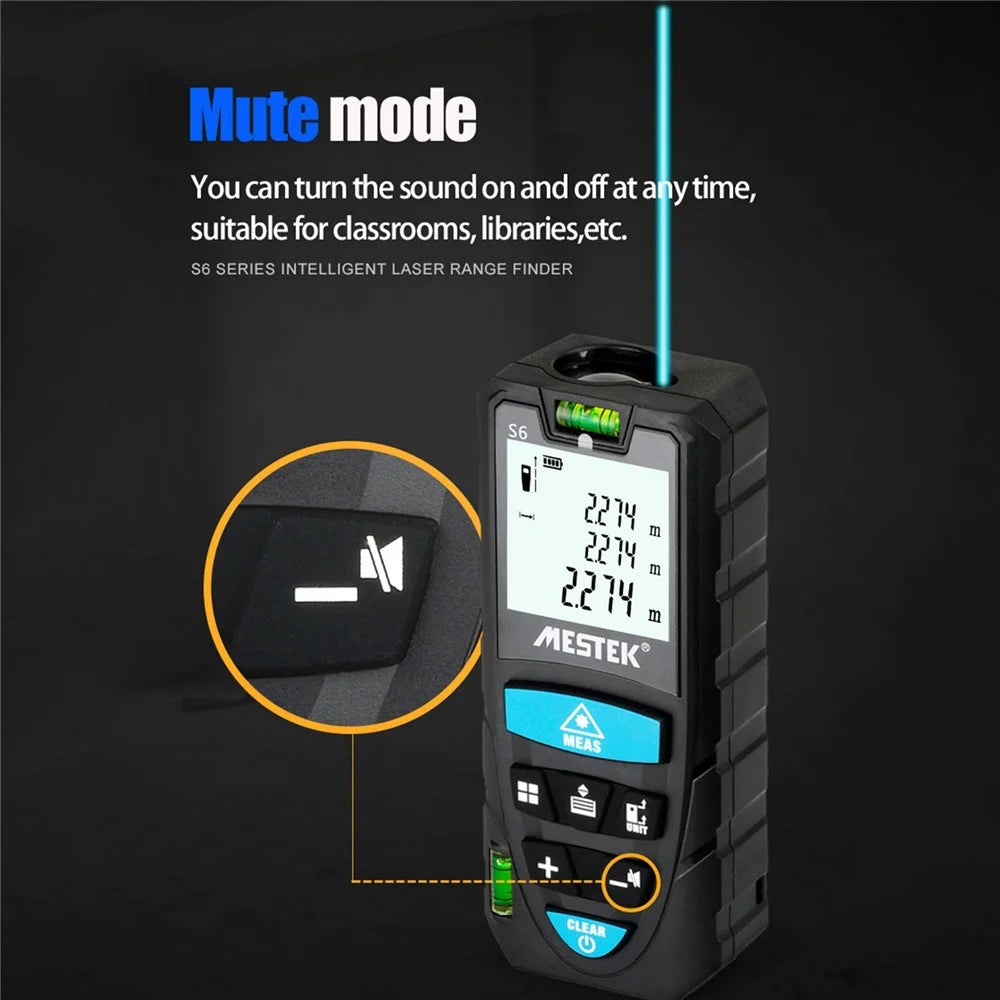 MESTEK S6 Distance Meter Laser Measure Meter 100m/328ft Distance Portable Digital Measure Tool for Distance, Area and Volume - 7