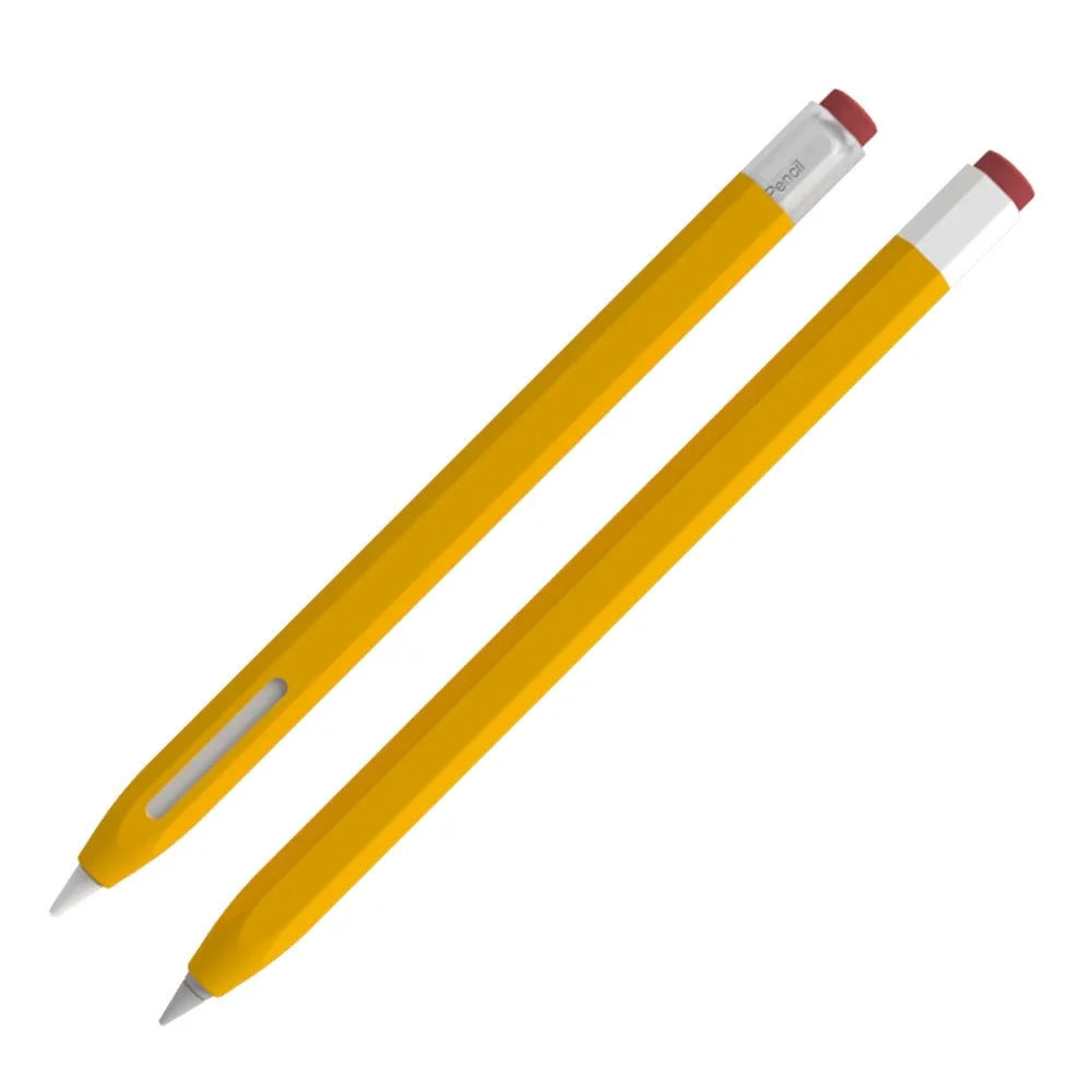 LOVE MEI For Apple Pencil (1st Generation) Vintage Stylus Pen Liquid Silicone Protective Sleeve Drop-proof Cover - Yellow - 1