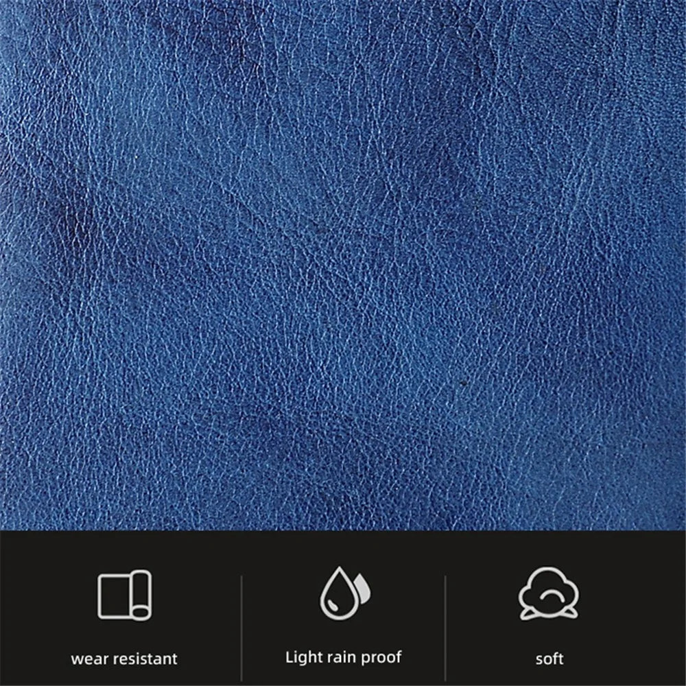 BULLCAPTAIN 017 Large Capacity RFID Blocking Wallet Top-Layer Cowhide Leather Coin Card Storage Bag - Blue - 7