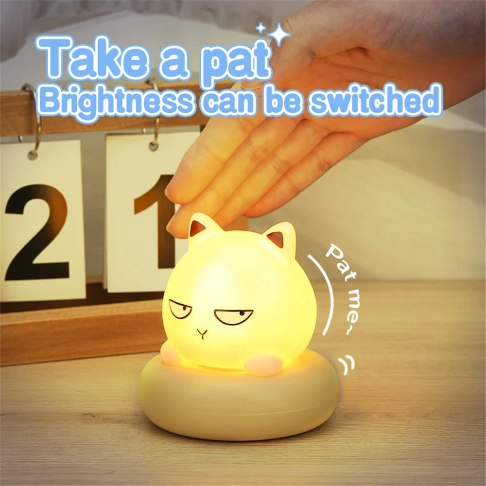Cute Shape Silicone Touch Night Lamp Bedside Lamp Bedroom Decoration LED Light Home Decor - Green - 2
