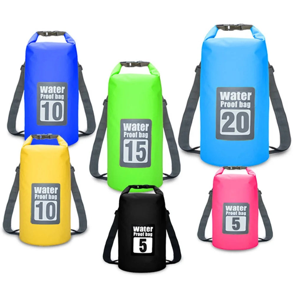 15L Waterproof Dry Bag Bucket Backpack for Kayaking Rafting Beach - Yellow - 5